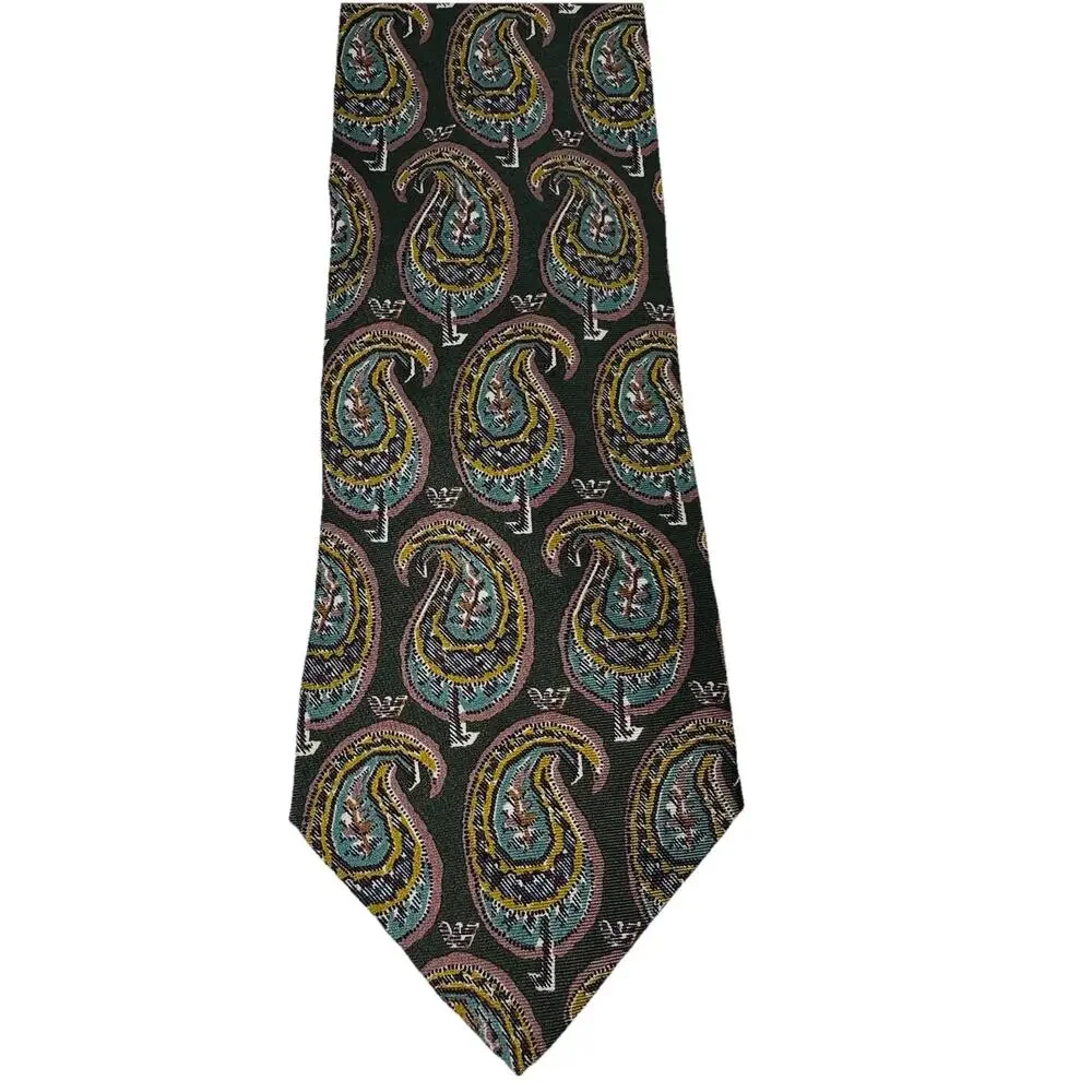 Emporio Armani 100% Silk Paisley Mens Tie 4 x 58.5 Italy Designer Old Money